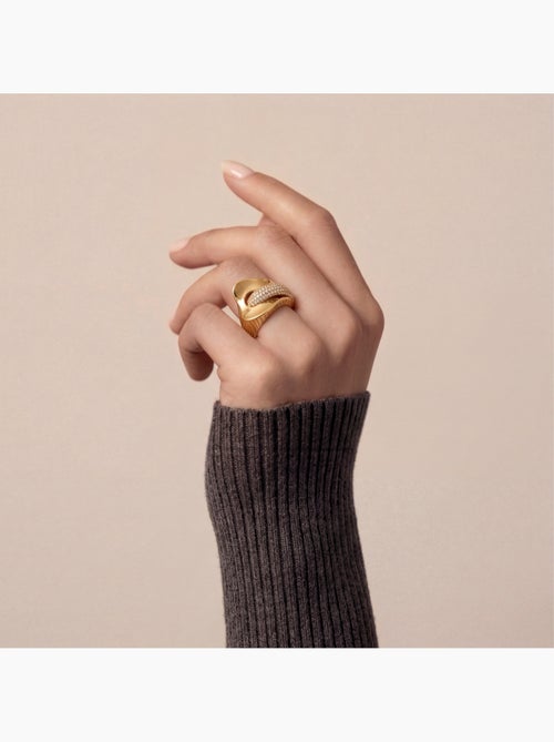 Bague Luxenter en zircone brillante avec finition en or jaune 18 carats - Lefri - Kiabi Bague Luxenter en zircone brillante avec finition en or jaune 18 carats - Lefri - Kiabi