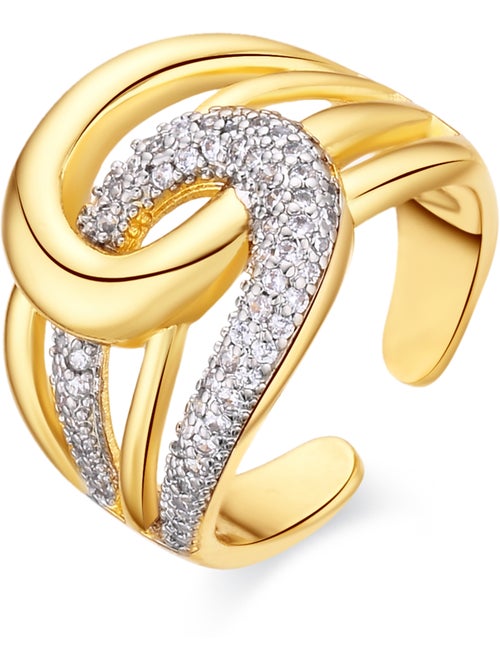 Bague Luxenter en zircone brillante avec finition en or jaune 18 carats - Nava - Kiabi Bague Luxenter en zircone brillante avec finition en or jaune 18 carats - Nava - Kiabi