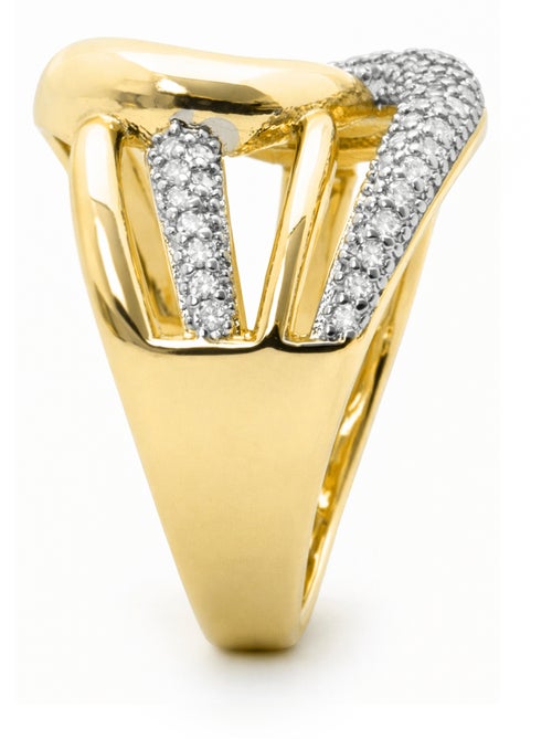 Bague Luxenter en zircone brillante avec finition en or jaune 18 carats - Nava - Kiabi Bague Luxenter en zircone brillante avec finition en or jaune 18 carats - Nava - Kiabi