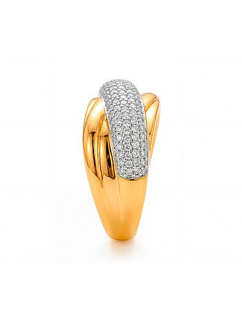Bague Luxenter en zircone brillante avec finition en or jaune 18 carats - Samoi