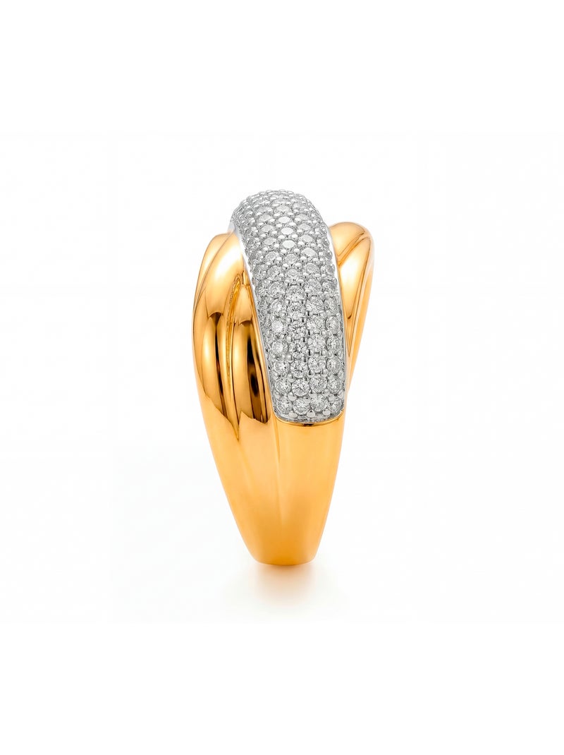 Bague Luxenter en zircone brillante avec finition en or jaune 18 carats - Samoi Argent - Kiabi