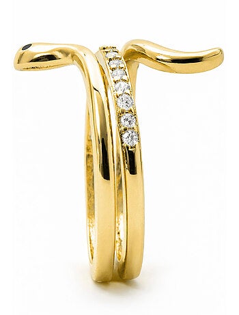 Bague Luxenter en zircone brillante avec finition en or jaune 18 carats - Sasso