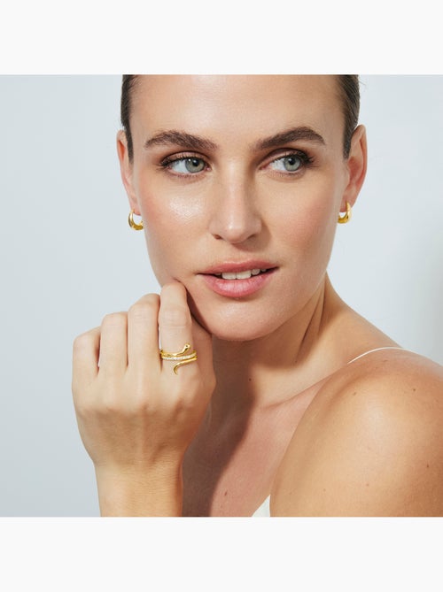 Bague Luxenter en zircone brillante avec finition en or jaune 18 carats - Sasso - Kiabi Bague Luxenter en zircone brillante avec finition en or jaune 18 carats - Sasso - Kiabi