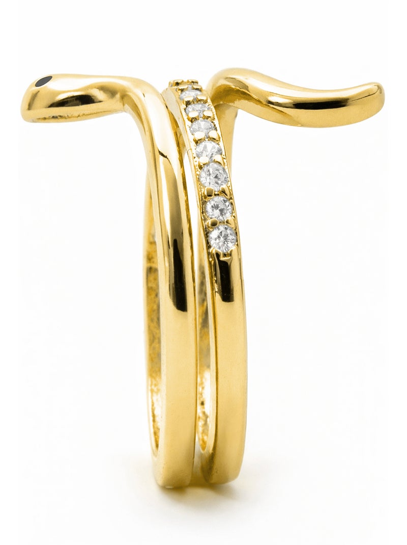 Bague Luxenter en zircone brillante avec finition en or jaune 18 carats - Sasso Argent - Kiabi
