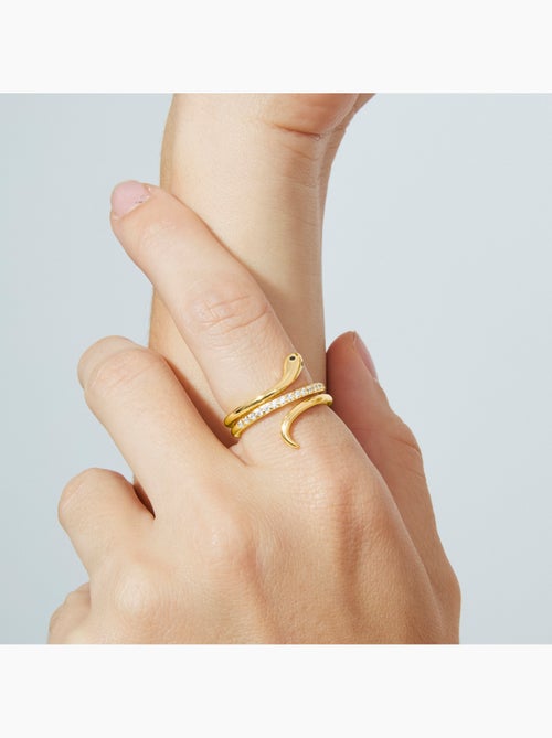Bague Luxenter en zircone brillante avec finition en or jaune 18 carats - Sasso - Kiabi Bague Luxenter en zircone brillante avec finition en or jaune 18 carats - Sasso - Kiabi