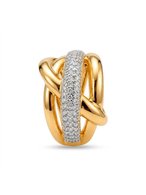 Bague Luxenter en zircone brillante, finition en or jaune 18 carats - Gola - Kiabi
