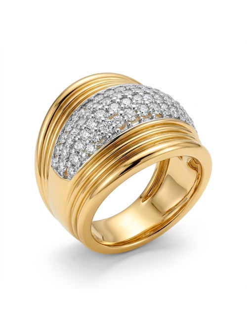 Bague Luxenter en zircone brillante, finition or jaune 18 carats - Lilfu - Kiabi Bague Luxenter en zircone brillante, finition or jaune 18 carats - Lilfu - Kiabi