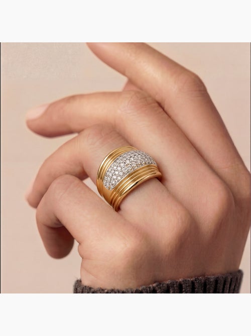 Bague Luxenter en zircone brillante, finition or jaune 18 carats - Lilfu - Kiabi Bague Luxenter en zircone brillante, finition or jaune 18 carats - Lilfu - Kiabi