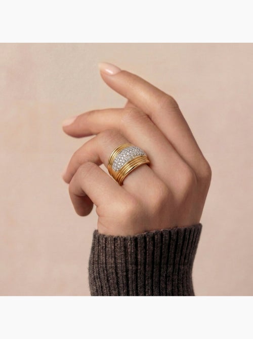 Bague Luxenter en zircone brillante, finition or jaune 18 carats - Lilfu - Kiabi Bague Luxenter en zircone brillante, finition or jaune 18 carats - Lilfu - Kiabi