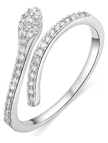 Bague Luxenter en zircone brillante rhodiée - Nudoa