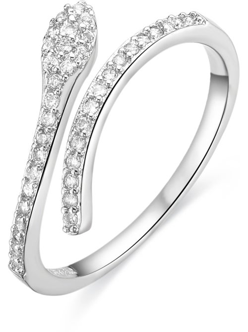 Bague Luxenter en zircone brillante rhodiée - Nudoa Taille réglable - Kiabi