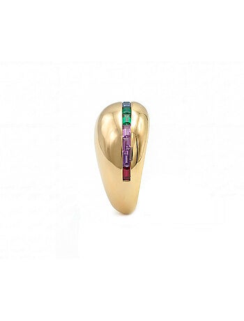 Bague Luxenter en zircone multicolore avec finition en or jaune 18 carats - Desia