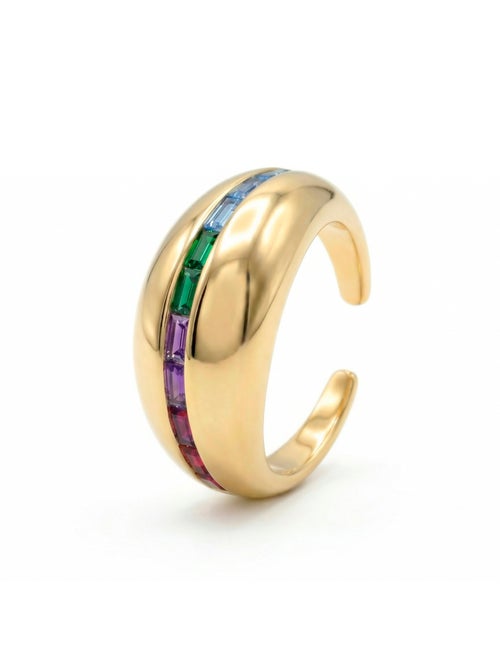 Bague Luxenter en zircone multicolore avec finition en or jaune 18 carats - Desia - Kiabi Bague Luxenter en zircone multicolore avec finition en or jaune 18 carats - Desia - Kiabi