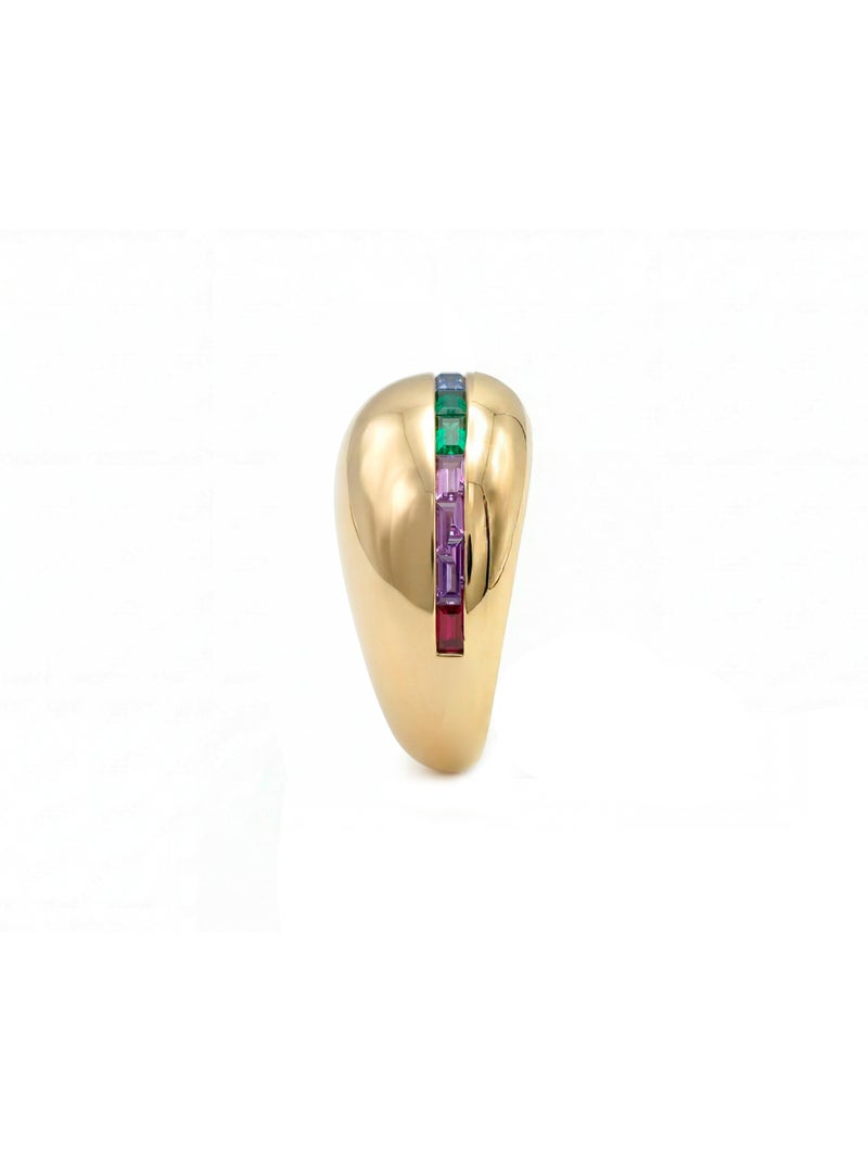 Bague Luxenter en zircone multicolore avec finition en or jaune 18 carats - Desia Multicolore - Kiabi