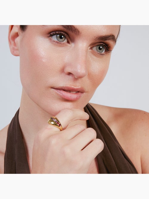 Bague Luxenter en zircone multicolore avec finition en or jaune 18 carats - Desia - Kiabi Bague Luxenter en zircone multicolore avec finition en or jaune 18 carats - Desia - Kiabi