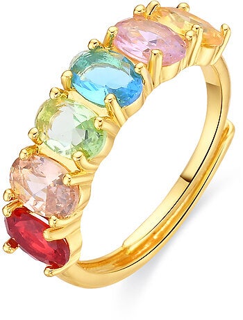 Bague Luxenter en zircone multicolore avec finition en or jaune 18 carats - Draghi
