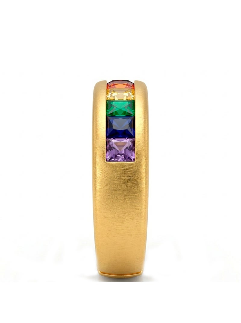Bague Luxenter en zircone multicolore avec finition en or jaune 18 carats - Kasee Multicolore - Kiabi