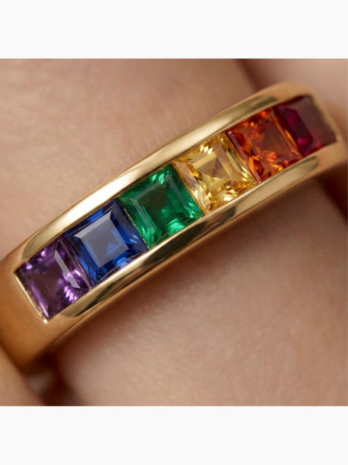 Bague Luxenter en zircone multicolore avec finition en or jaune 18 carats - Kasee - Kiabi Bague Luxenter en zircone multicolore avec finition en or jaune 18 carats - Kasee - Kiabi