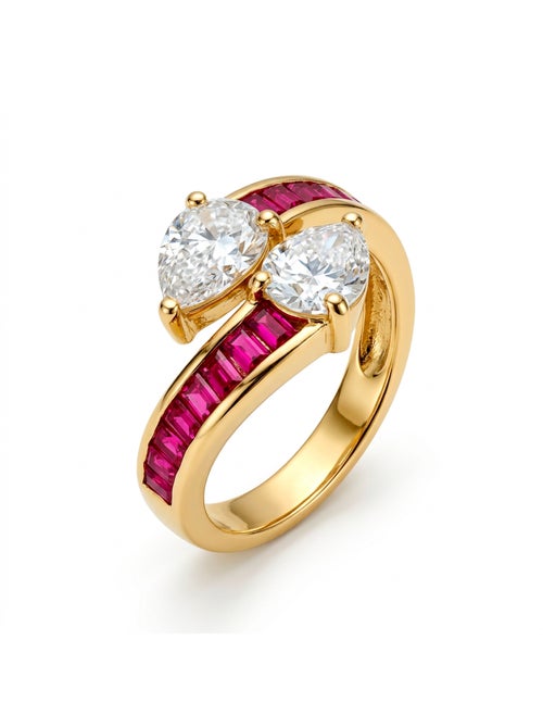 Bague Luxenter en zircone rubis avec finition en or jaune 18 carats - Darbia - Kiabi Bague Luxenter en zircone rubis avec finition en or jaune 18 carats - Darbia - Kiabi