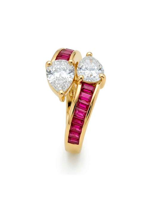 Bague Luxenter en zircone rubis avec finition en or jaune 18 carats - Darbia - Kiabi Bague Luxenter en zircone rubis avec finition en or jaune 18 carats - Darbia - Kiabi