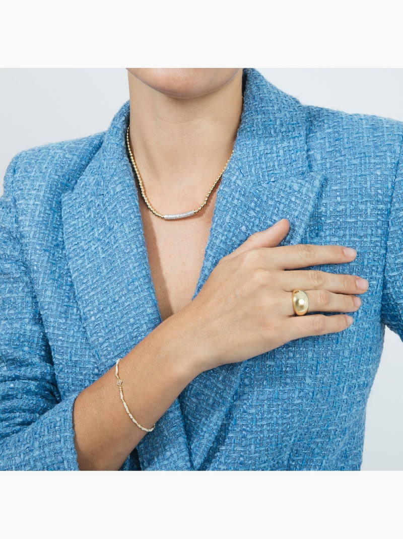 Bague Luxenter et plaqué or 18k - Tanys Taille réglable Jaune - Kiabi