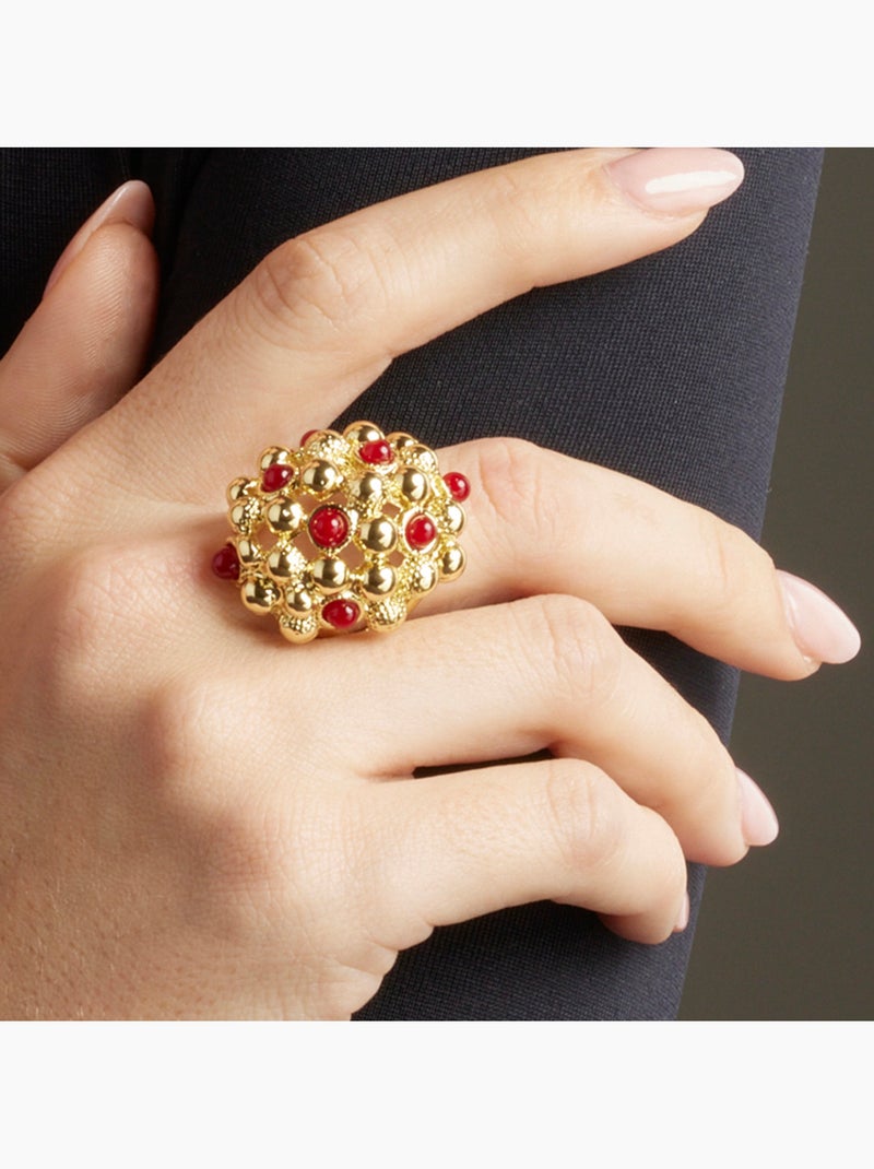 Bague Luxenter et plaqué or 18k - Xiglor Rouge - Kiabi