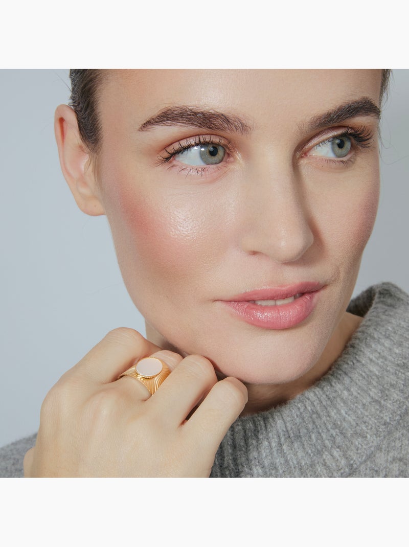 Bague Luxenter et plaqué or 18k et nacre blanche - Anleh Taille réglable Argent - Kiabi