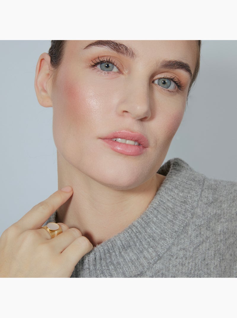 Bague Luxenter et plaqué or 18k et nacre blanche - Anleh Taille réglable Blanc - Kiabi