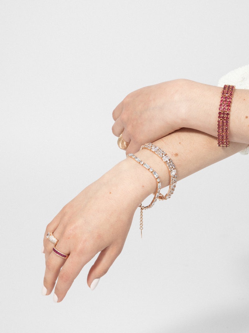 Bague Luxenter et plaqué or 18k finition zircone brillante - Mika Blanc - Kiabi