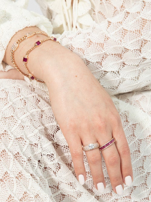 Bague Luxenter et plaqué or 18k finition zircone rubis - Ulamon - Kiabi