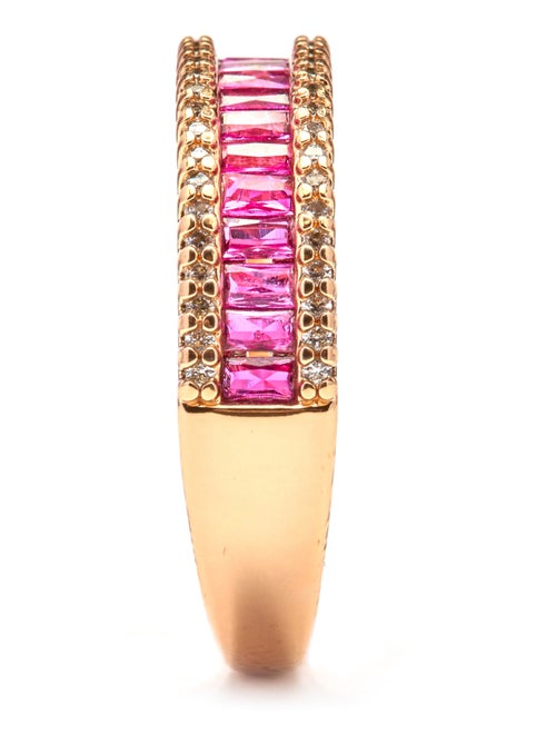 Bague Luxenter et plaqué or 18k finition zircone rubis - Ulamon - Kiabi