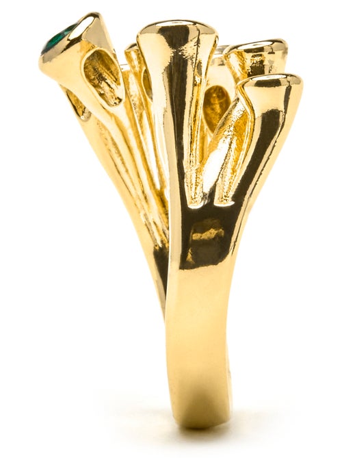 Bague Luxenter et plaqué or 18k laqué noir - Yter Taille réglable - Kiabi