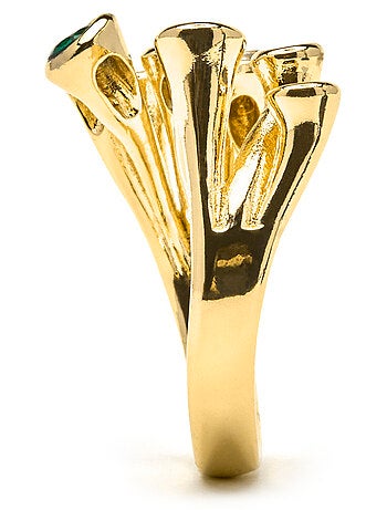 Bague Luxenter et plaqué or 18k laqué noir - Yter Taille réglable