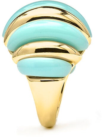 Bague Luxenter finition or jaune 18 carats et résine bleue - Rawil