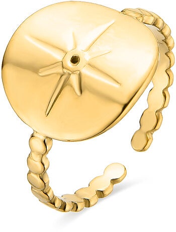 Bague Luxenter Leri et plaqué or 18k avec zircon brillant. Taille réglable