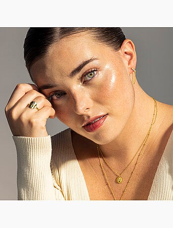 Bague Luxenter Leri et plaqué or 18k avec zircon brillant. Taille réglable