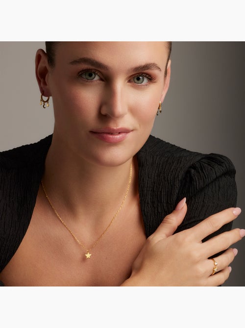 Bague Luxenter Lialt en argent 925 et zircon avec plaquée or jaune 18k Taille réglable - Kiabi