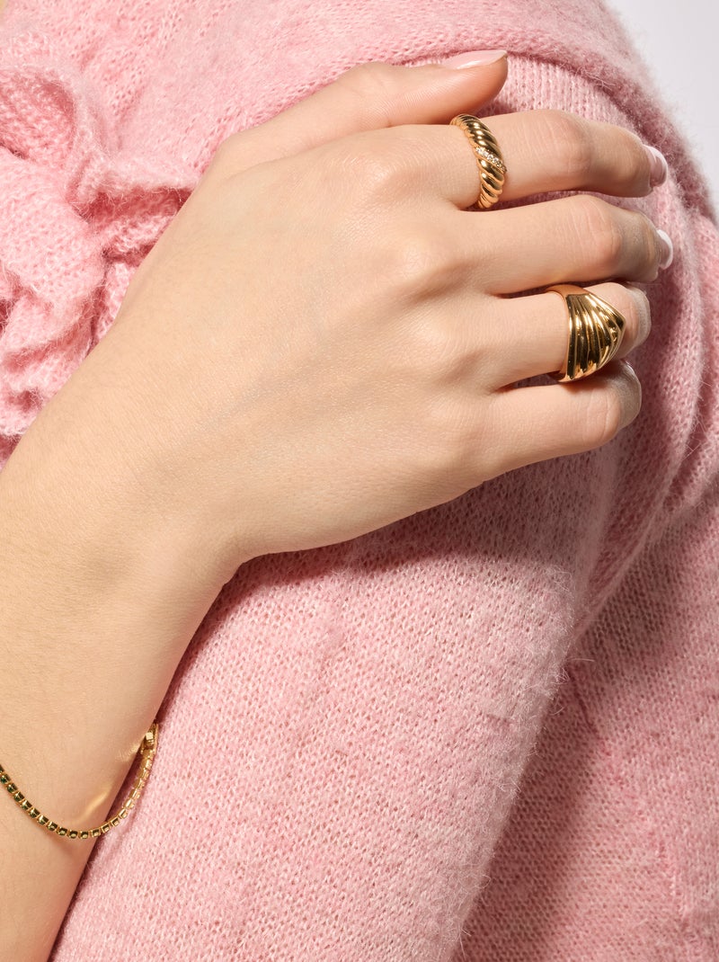 Bague Luxenter Luxenter plaqué or jaune 18 carats - Rorrie Doré - Kiabi