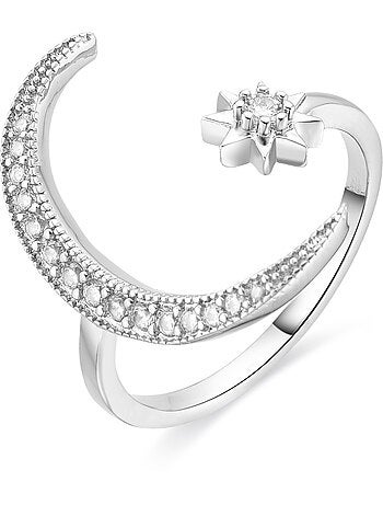 Bague Luxenter Meral rhodiée Taille réglable