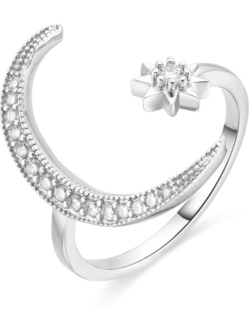 Bague Luxenter Meral rhodiée Taille réglable - Kiabi
