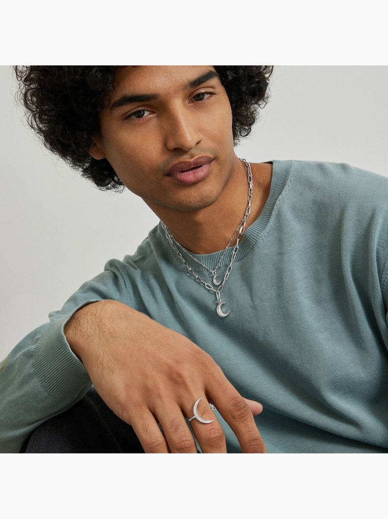 Bague Luxenter Meral rhodiée Taille réglable Argenté - Kiabi