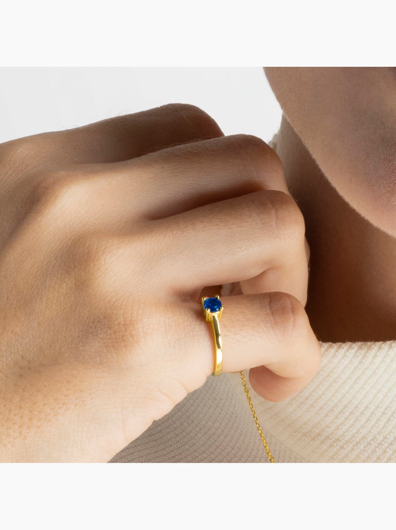 Bague Luxenter Otieno en argent 925 plaqué or Bleu - Kiabi