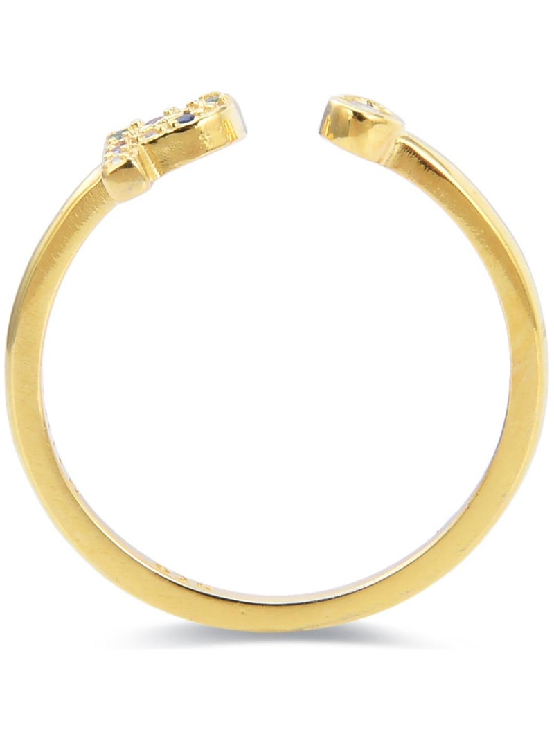 Bague Luxenter P en argent 925 et zircon multicolore en or jaune 18 carats Multicolore - Kiabi