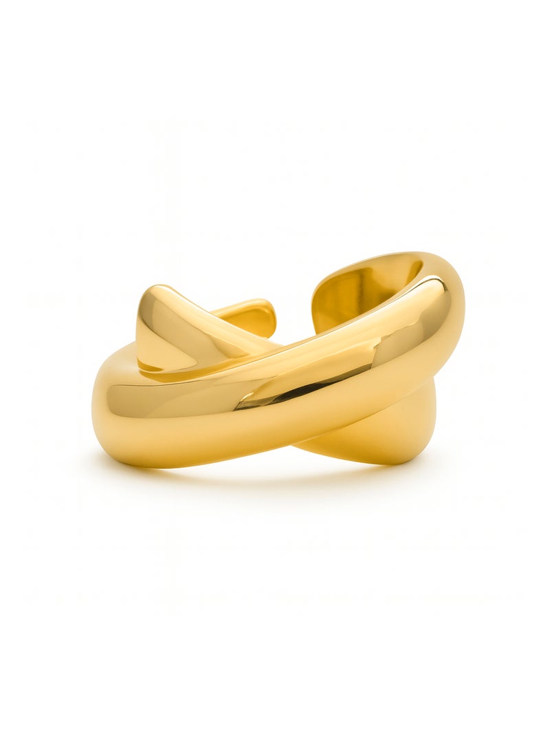 Bague Luxenter plaqué or jaune 18 carats - Nacui Doré - Kiabi