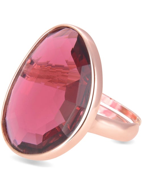 Bague Luxenter sanwerd en argent 925 et quartz hydrothermal cerise avec finition plaquée or rose 18k - Kiabi