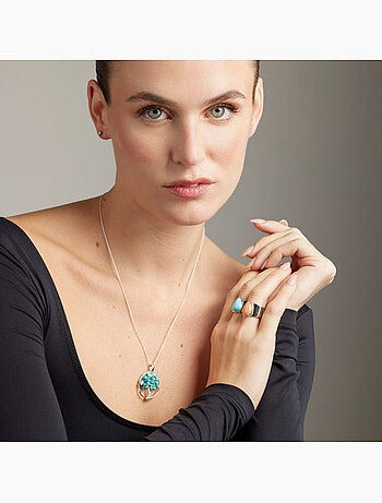 Bague Luxenter sheak agate bleue Taille réglable