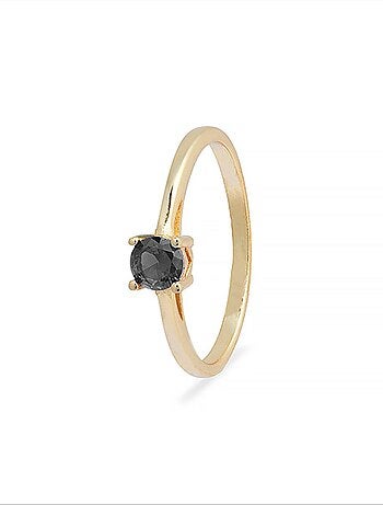 Bague otieno en argent 925 et zircon onyx plaqué or 18K T10