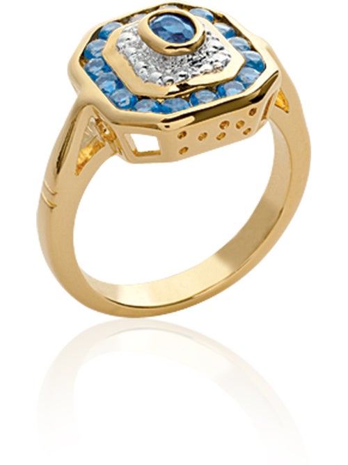 Bague plaqué or saphir véritable - DAXON - Kiabi