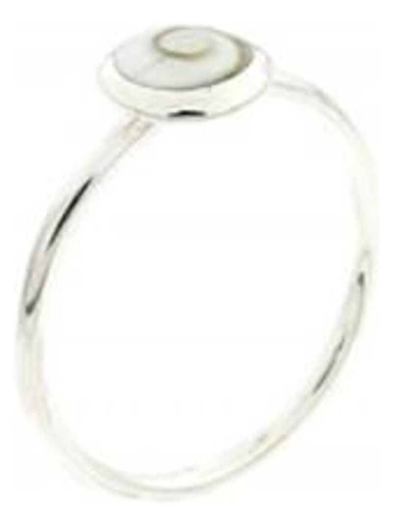 Bague ronde en argent oeil sainte lucie Blanc - Kiabi