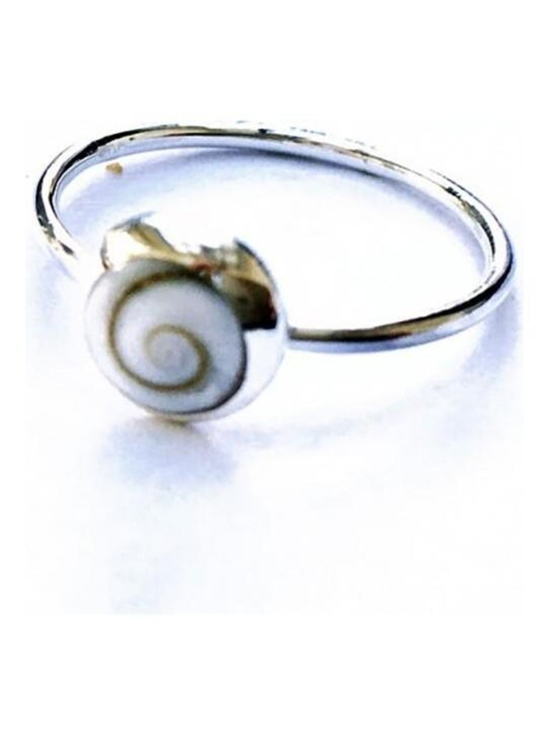 Bague ronde en argent oeil sainte lucie Blanc - Kiabi